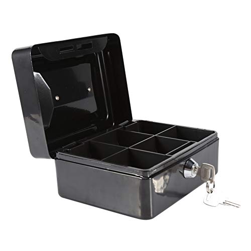 Nikou Money Lock Box, Money Safe Box with Lock 2 Keys Mini Portable Security Box Household