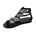 Sandali Donna Moda Casual Cristallo Punta Aperta Strass Tacco Basso Scarpe (38,Nero)
