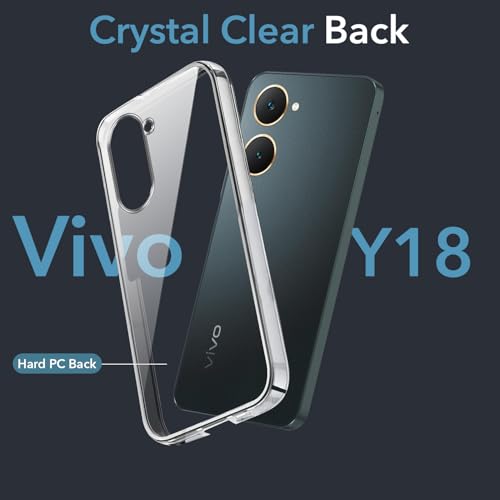 Image of Jkobi Lifetime Anti-Yellow Clear Back Cover Case for Vivo Y18 | Y18e | Y03 | Y18i | Y18t (Sleek Hard Crystal | Shockproof and Camera Protection)