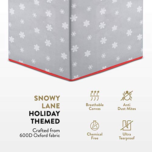 Zober Premium Christmas Snowylane Ornament Storage Box With Lid - 3-Inch Compartment, Storage Container Keeps 64 Holiday Ornaments And Xmas Accessories - Tear Proof 600D Oxford Fabric #TOP3