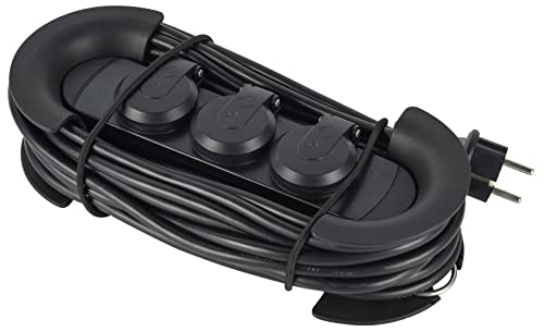 Multiprise extérieur IP44 Electraline 62579 avec 3 prises Schuko et câble de 10m