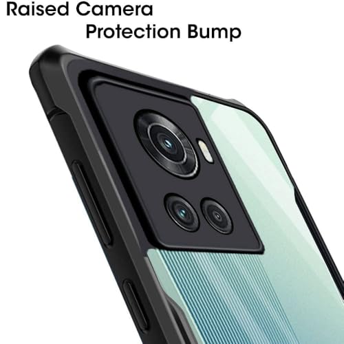 Image of WOW IMAGINE Shock Proof Clear Back Case Mobile Cover for 1+ OnePlus 10R 5G | 10R Prime 5G (Hard | Hybrid PC + TPU | Full Armour Device & Camera Protection | Black)