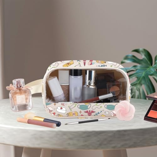 Nurse Makeup Bag Nurse Gifts Call Me Beep Me If You Want To Reach Me Nurses Week Gifts for Women Rn Toiletry Bag Zipper Bag by BNQL - Image 6
