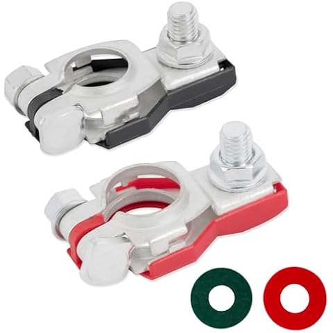 Aoerzn Premium Battery Terminal Connectors for Nissan, Positive and Negative 1 pair, Good Contact, Corrosion Resistance, Fits For 243407F000 243407F001 Cover
