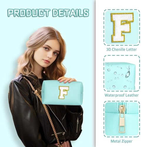 TOPEAST-Preppy-Makeup-Bag-Personalized-Initial-Bags-with-Zipper-Cute-Makeup-Pouch-PU-Leather-Waterproof-Cosmetic-Bag-Birthday-Gift-For-Daughter-Preppy-Things-For-Girls-Blue-A