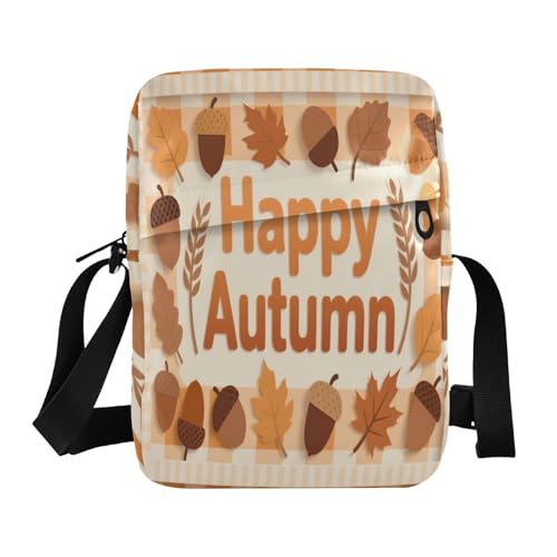 mens messenger bag men shoulder bag Women's Purses Adjustable Strap for Travel Travel- Autumn Silhouette Leaves