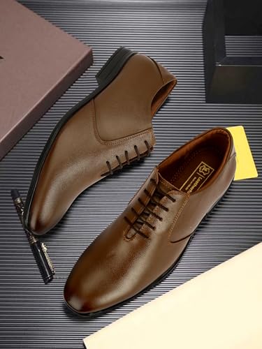 Image of Leatherful Formal Lace-up Derby Shoes for Men | Full Grain Leather | Office, Party, All Occassion | Genuine Leather | Smart Casual YKDB040