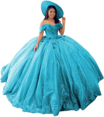 Robe de Quinceanera florale perlée princesse à épaules dénudées