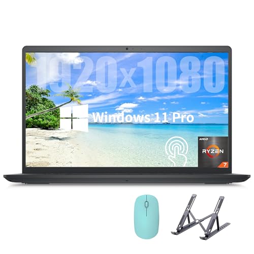 Image of Dell Inspiron 3535 Laptop, AMD Ryzen 7 7730U Processor, 15.6 inch Touchscreen Display, 64GB RAM, 1TB SSD, Long Battery Life, Webcam, Wi-Fi, Bluetooth, Windows 11 Pro, Alpacatec Accessories
