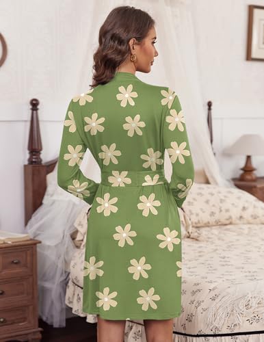 Image of HOTOUCH Womens Robe Lightweight Short Knit Bathrobe Soft Ladies Sleepwear with Pockets