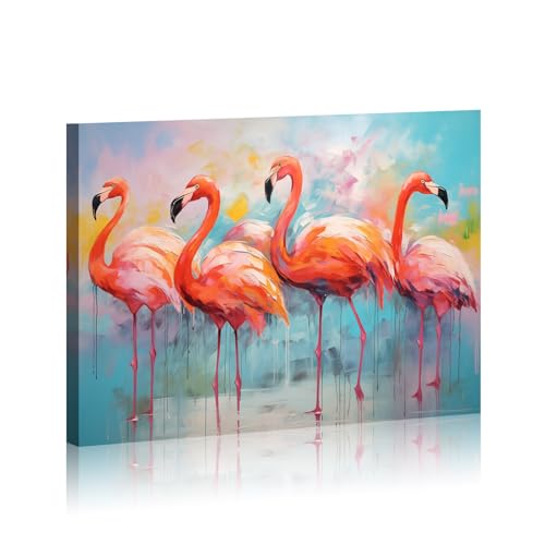 Typruye Flamingo Wall Art Animal Modern Decorations Paintings A Flock