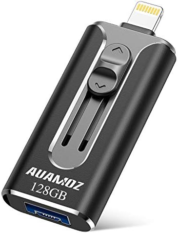 USB Flash Drive 128G, USB Memory Stick 128GB iPhone Flash Drive for iPhone X XR XS MAX, Jump Drive Thumb Drive 3.0 Flash Drive Ready for iPhone 6/iPhone 7/iPhone 8/iPad/Android and Computer (Black)
