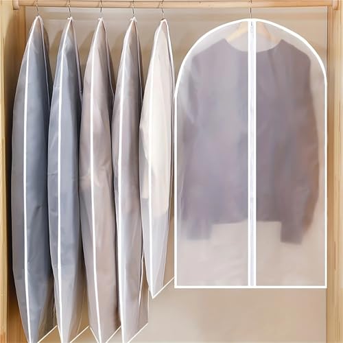 Hanging Garment Bag Transparent Three-Dimensional Clothes Dust Bag, Clothes Dust Cover, Suit Coat Dust-Proof Hanging Clothes Bag, Home Storage & 5Pcs(M)4