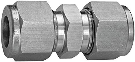 Ham-Let 316 Stainless Steel Compression Straight Union, 3/8" Tube Size - 762L SS 3/8
