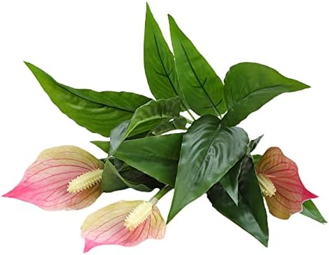INIFLM 2Pack Anthurium Artificial Flowers Real Touch Fake Bouquets, Realistic Simulation Tropical Evergreen Plant Anthurium Plants,Decorative Silk Flower for Home Floral Arrangements Bouquets