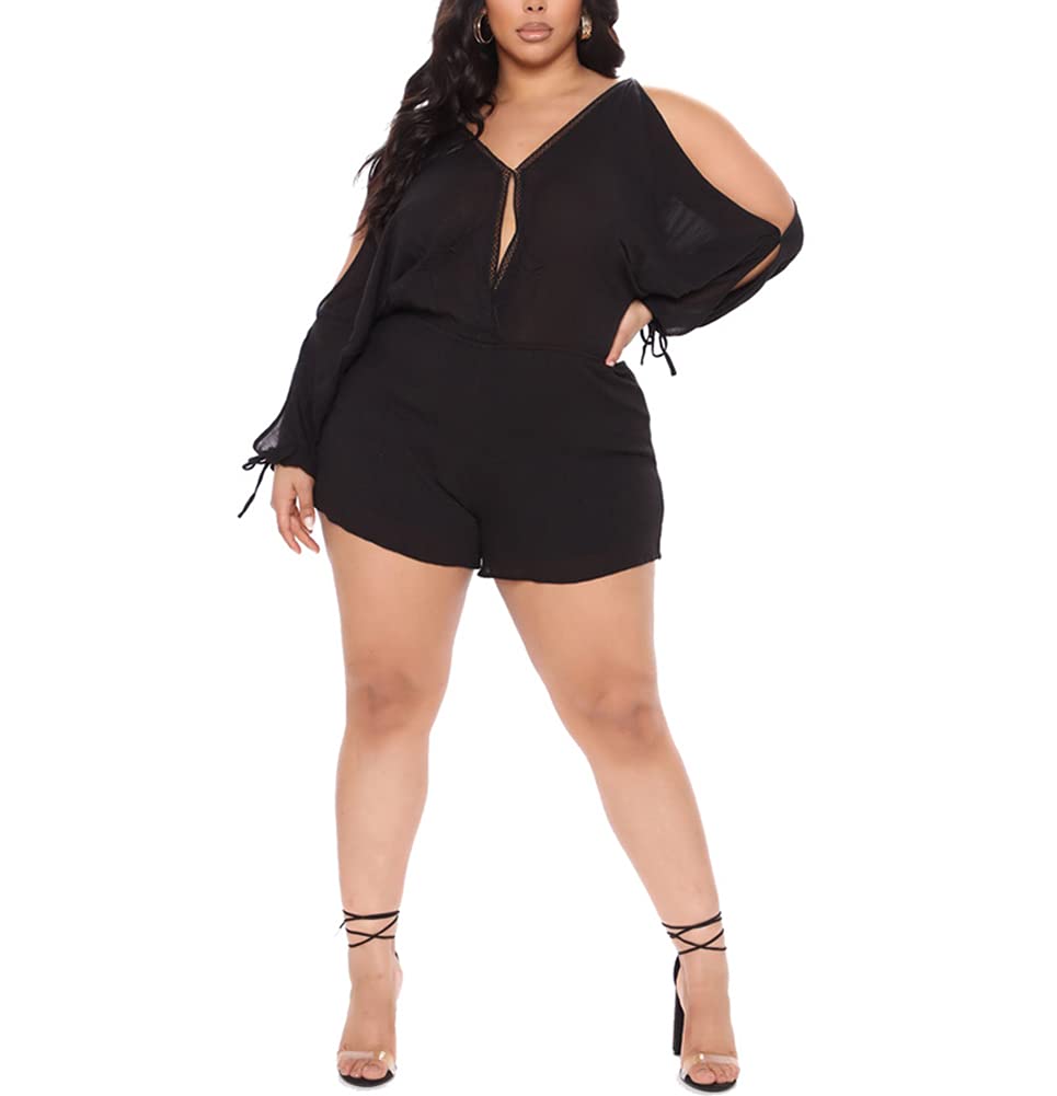 Plus Size Rompers For Women Casual Sexy Jumpsuits Bat Long - Main Image