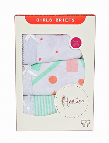 Feathers Girls Mod Print Tagless Briefs Underwear Super Soft Panties 3-Pack4