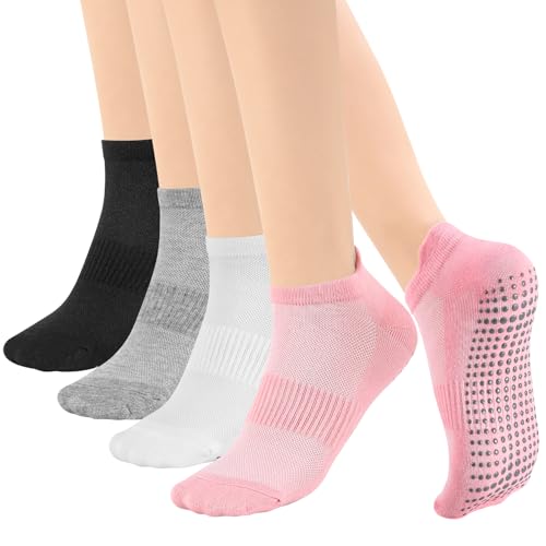 Zuimei 4 Pairs Pilates Yoga Socks for Women Non Slip Grip So
