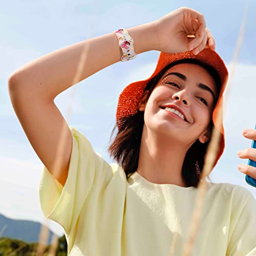 Geak Compatible With Fitbit Versa 3 / Fitbit Versa 4 / Fitbit Sense Bands For Women Men, Flexible Waterproof Sport Strap Cute Transparent Printed Replacement Wristband For Versa 3 / Sense Smartwatch, Butterfly #TOP4