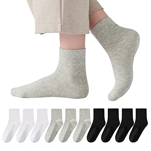 J-Box Women Cotton Crew Socks,10-Pairs Thin Casual Dress Socks For Business,Trouser, Breathable Soft Running Ankle Socks #TOP8
