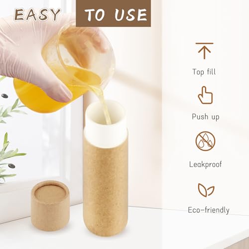 25Pcs 7g Empty Brown Paper Lipbalm Tubes Round Push-Up Paperboard Lipstick Containers for Solid Perfume Ointment Deodorant Lotion Stick Sample4