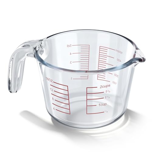 Vaso medidor de vidrio borosilicato 500 ml con asa miniatura 1