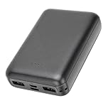 Riuulity 20000mAh Heated Vest Battery Pack, LCD Display Power Bank with Smart Chip for Heated Jacket, Coat, Clothing, USB Blanket, Camping Chair, Black