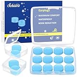 Ear Plugs for Sleeping, 16 Moldable Noise Cancelling Silicone Earplugs for Swimming, Snoring, Sleep and Studying, Blue