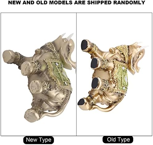 Cikonielf Lucky Wealth Elephant Statue Feng Shui Green Elephant Statue Sculpture Wealth Figurine Gift Home Decoration Collection(L)