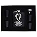 FORYOU24 Edelstahl Flachmann mit Gravur Set Matt-Schwarz mit Wunsch-Gravur Trauzeuge 4 Becher, Trichter und Geschenkverpackung graviert mit Name Geschenkidee