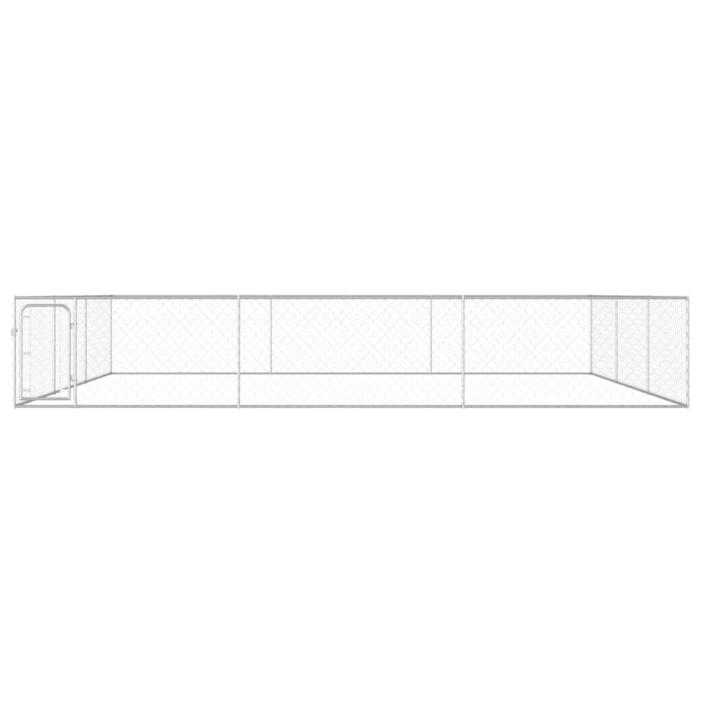 Perrera para perros de acero galvanizado de 6 x 6 x 1 m con malla de alambre, puerta batiente, resistente a la intemperie y segura para cachorros, perros, jardín, patio, camping e interior