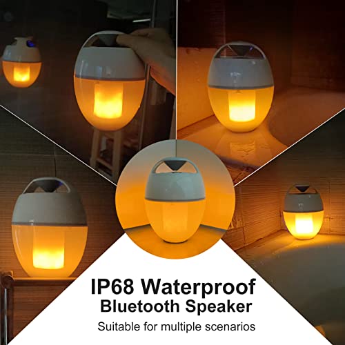 KingSom Bluetooth Lautsprecher mit Flammensimulation,Pool Lautsprecher mit Licht IP68 Wasserdicht Musikbox, Hi-Fi Stereo,Starkem Bass,Freisprechfunktion Tragbarer Lautsprecher für Dusche,Spa – Bild 4