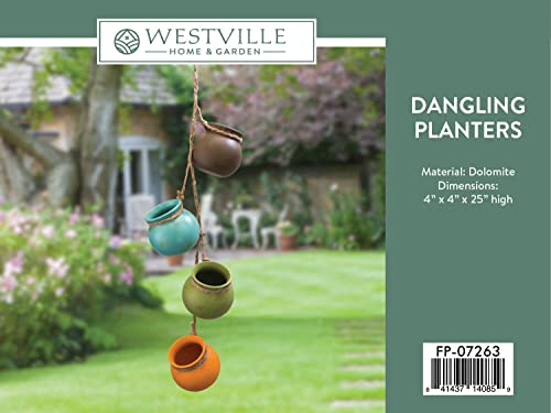Finelife Hanging Planters For Indoor Plants - 4" Inch Hanging Pots For Plants With Jute Rope - Colorful Hanging Planters (4Pcs) - Perfect For Porches And Patio Decor #TOP3