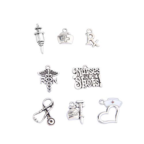 BNQL 16pcs Medical Nurse Charms Collection for Jewelry Making (Medical Nurse)