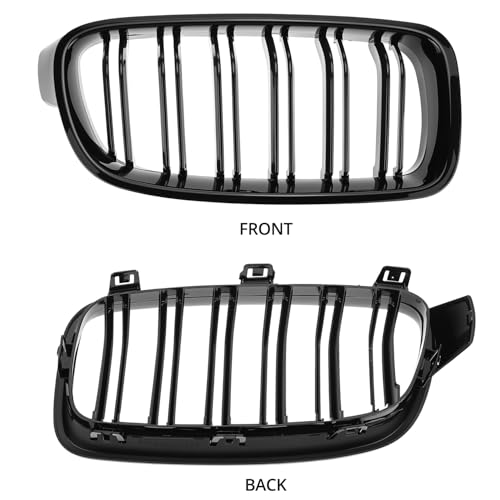 QWORK® Kühlergrill, Glänzender Schwarzer Sportkühlergrill, Kompatibel mit BMW 3er-Serie F30 F31 F35 2012-2018