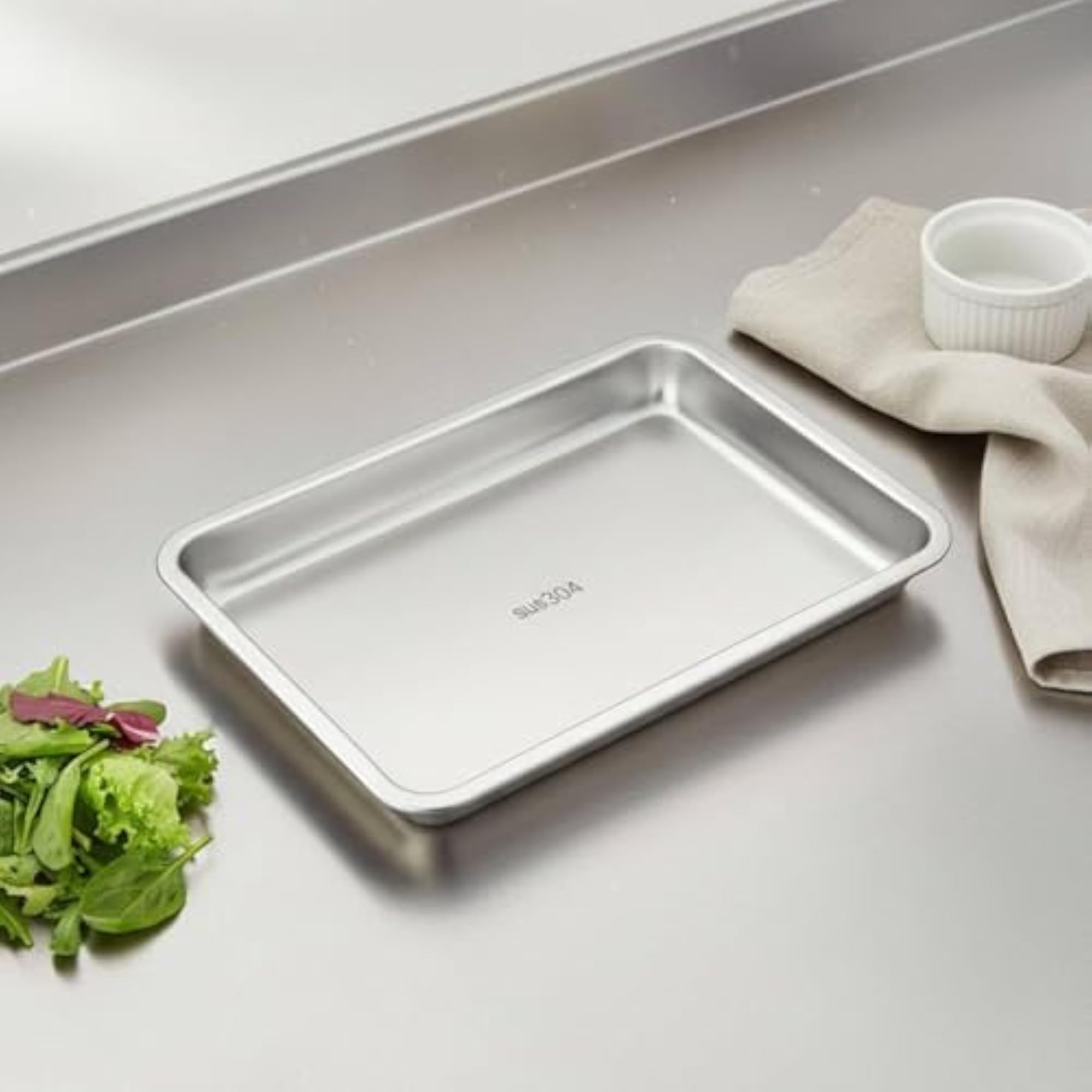 Rectangular Metal Container with Lid, Catering Tray
