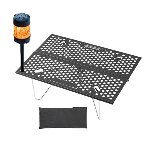 Mesa plegable pequeña portátil, de metal, antideslizante, resistente a la corrosión, para interiores y exteriores, senderismo, mochileros, escalada, picnic, playa, viajes, viajes por carretera