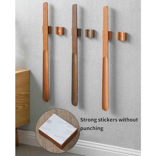Calzador de mango largo de madera para ancianos con imán de pared 7
