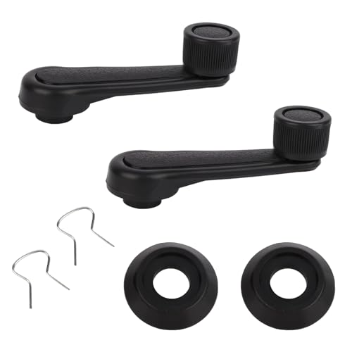 Image of lasuroa 2pcs Manual Window Handle Car, Driver & Passenger Side Replacement Crank Handles Parts Accessories for 1992-1998 Geo Tracker Suzuki (Black)