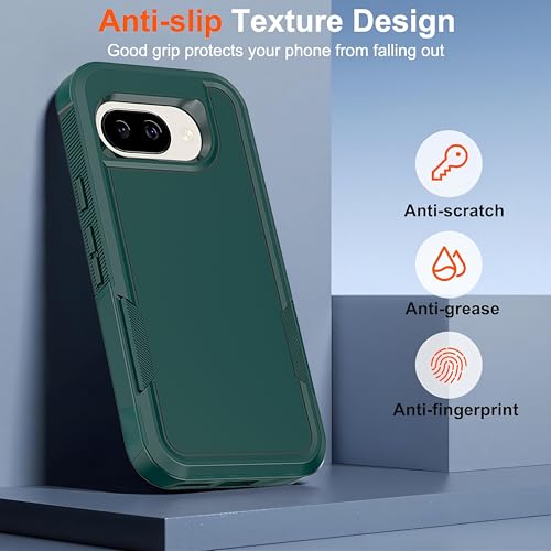 Coque Pixel 9A verte antichoc intégrale avec 2 protège-écrans TPE