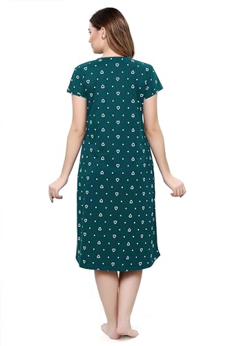 Image of TIGYWIGY Women's Cotton Printed Knee Length Maternity /Feeding /Nursing Nighty