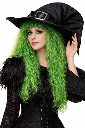 Balinco Hexen Perücke Damen Hexenkostüm Accessoire Grüne Faschingsperücke Hexe Karneval Weiberfastnacht & Halloween