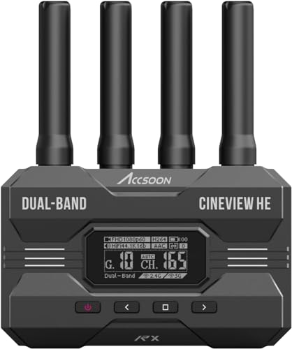 Image of Accsoon CineView HE Wireless Video Transmission System, HDMI Video Receiver, 1200ft Range 60ms Low Latency, 1080p60fps, UVC Livestream, Compatible with Cineview 2 SDI /SE /Quad for Monitoring /Filmmaking