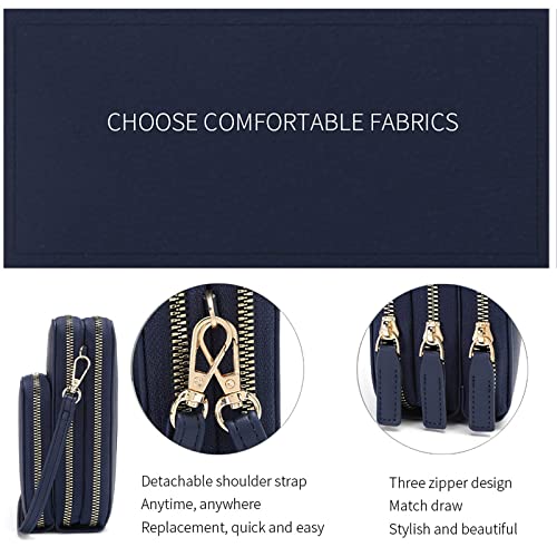 Image of myfriday Touch Screen RFID Phone Crossbody Purse with 2 Straps for Women | Clear phone window, RFID card space, 11 slots and zip pockets support quick calls, errands, theme parks and travel