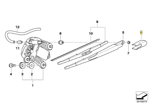 Tapa de tuerca para limpiaparabrisas trasero MINI R50 R56 R60 3