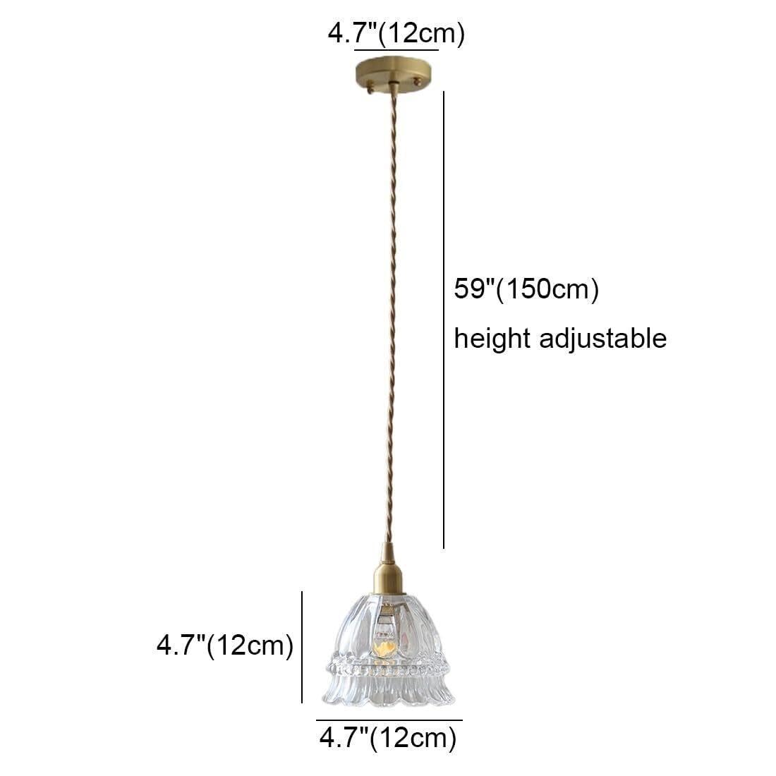 Lampada a sospensione in vetro stile campagna francese vintage floreale
