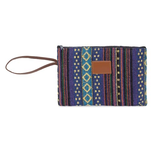 Neceser Estampado Mujer con Cremallera. Bolsa Cosméticos. Neceser Juvenil para Maquillaje Viaje (Neceser Azul)