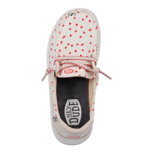 Image of HEYDUDE Kids Wendy Heart (Little Kid /Big Kid) - Shoes for Kids - Textile Upper Lining Insole and Outsole