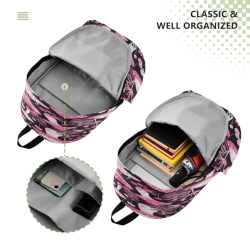 Sac à dos ordinateur portable champignon rose pour soulager le dos