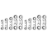 Akfldms 10-Teiliger Ringmaulschlüsselsatz mit Flexiblem Kopf und Kurzem...